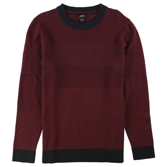 Alfani Chandail-Over en Tricot Multi-Poils pour Hommes, Rouge, Très Grand