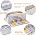 thumbnail image 4 of Estuche iSuperb de 3 compartimentos para lápices, organizador de lápices de gran capacidad, soporte de lona Oxford, almacenamiento de papelería para niños, adolescentes, niñas, niños, estudiantes,, 4 of 7