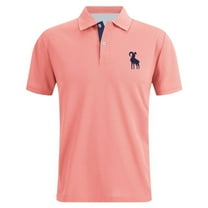 Tshirts Shirts for Men Short Sleeve Button Up Collared Summer Golf Sports Dressy Polo Shirts Moisture Wicking Casual Breathable Deer Printed Mens Shirts Light Pink XL