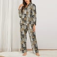 thumbnail image 2 of Daiia Cartoon Bear for Women's Long-Sleeved Pajama Set – Soft & Comfortable Sleepwear Button-Up Pajamas Cozy Lounge Wear-Large, 2 of 7