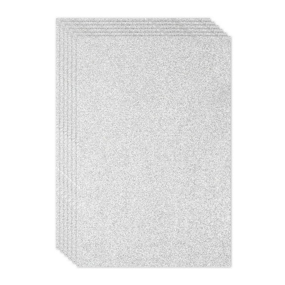 Uxcell 2mm(1/10") Thick Non Adhesive Glitter Foam Sheet 16x24inch(40x60cm) Silver Tone, EVA Shiny Foam Board for Craft, 6 Pcs