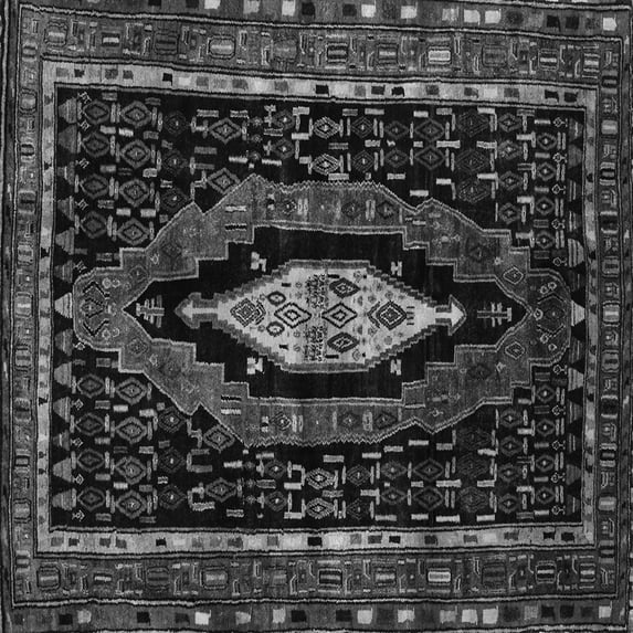 Ahgly Company Indoor Square Persian Gray Traditional Area Rugs, 4' Square