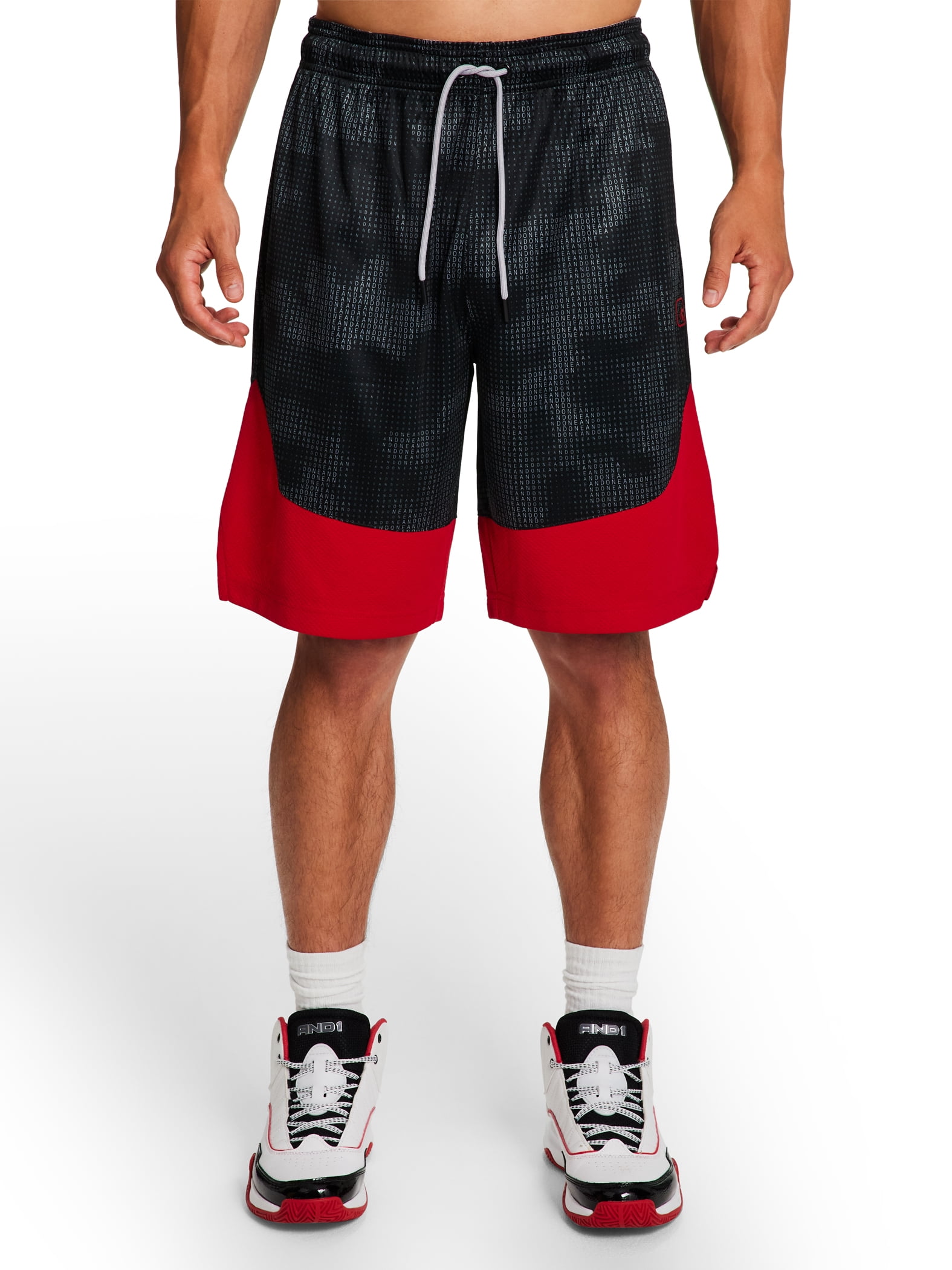 AND1 Men's and Big Men's Active Dribbling Short, 10" Inseam, up to Size 5XL