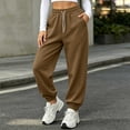 thumbnail image 2 of Women Solid Jogger Sweatpants Sevevn Elastic Drawstring High Waist Relaxed Fit Trousers With Side Pockets, Varied Solid Color Choices For Gym Training Home Lounging And Everyday Casual Outfits, 2 of 6
