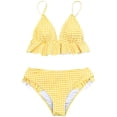 thumbnail image 2 of Women's Bikini Swimsuit Ruffle V Neck Two Piece Bathing Suit, 2 of 7