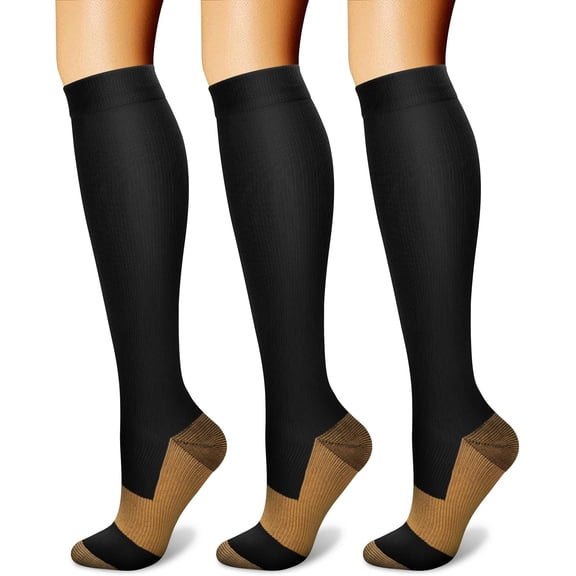Mishitina Compression Socks for Men & Women Circulation 3 Pairs 15-20mmHg - Best for Running Athletic Cycling
