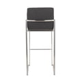 thumbnail image 5 of Fuji Contemporary High Back Barstool In Stainless Steel And Charcoal Fabric - Set Of 2, 5 of 8