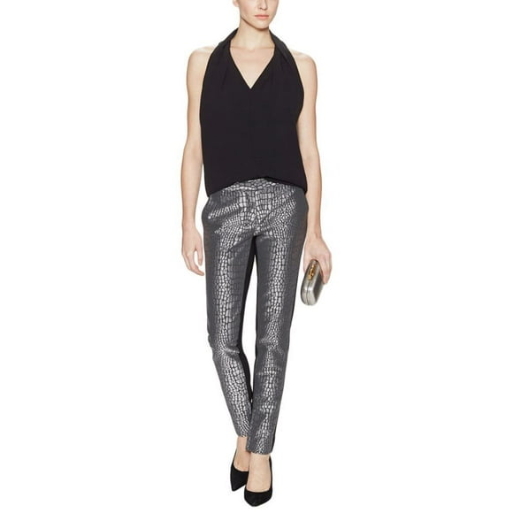 $500 Diane von Furstenberg DVF Alexis JACQUARD Alligator PANTS Nightfall ( 4 )