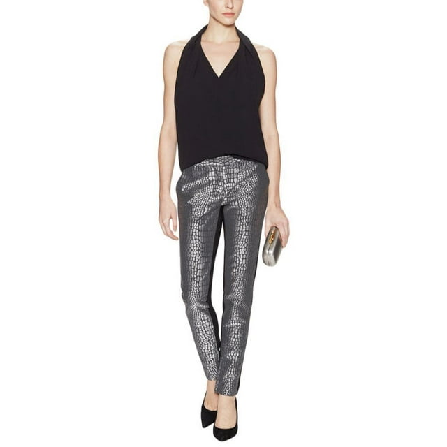 $500 Diane von Furstenberg DVF Alexis JACQUARD Alligator PANTS Nightfall ( 4 )