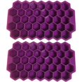 thumbnail image 2 of Porta hielo hexagonal SiliBlockPurple 2Pzas Morado Silicona 37Cavidades Grado Alimenticio Flexible. Chef Grill MXMSV-002, 2 of 2