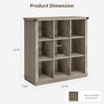 thumbnail image 2 of IdealHouse 9 Cube Storage Organizer Bookshelf, 37.4" Grey 4-Tier Farmhouse Bookcase, Long Low Wood Storage Shelf for Entryway & Living Room,Grey, 2 of 9