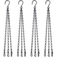 thumbnail image 1 of [Paquete de 4] Cadena de cesta colgante de 3 hilos de 40 cm, gancho de cadena de repuesto de metal con gancho y clip para macetas, comederos de pájaros, linternas, adornos de mesa, color neg, 1 of 5