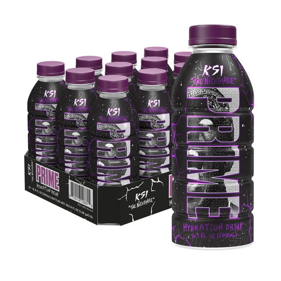Prime Hydration Sports Drink, KSI The Nightmare, 16.9 fl oz, 12 Pack, Bottles