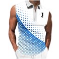 thumbnail image 2 of Nmnitkp Men's Zip Collar Sleeveless Golf Shirt, Gradient Polka Dot Breathable Athletic Tank Top for Golf, Fitness & Summer Casual Wear Blue,S, 2 of 5