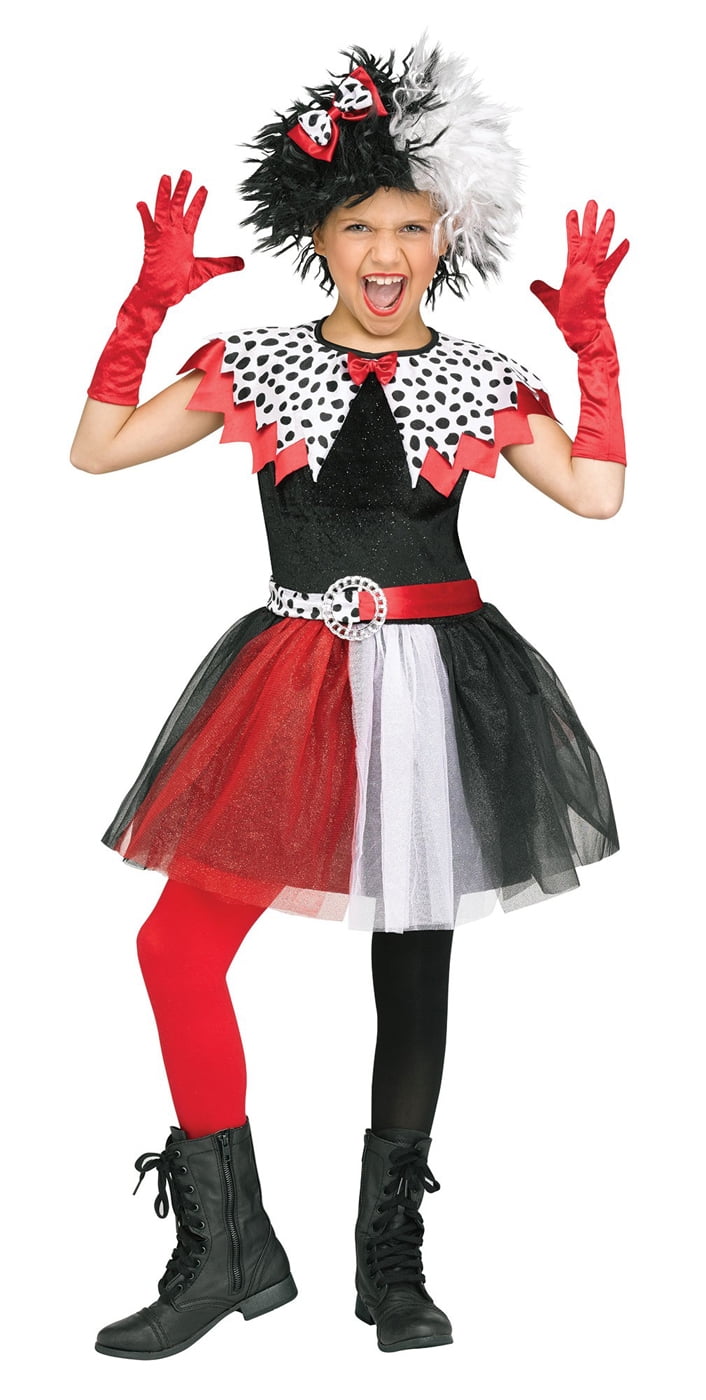 Cruella De Vil And Dalmatian Halloween Costume - fun world dalmatian diva child costume, x-large, multicolor - Walmart Cruella De Vil And Dalmatian Halloween Costume - fun world dalmatian diva child costume, x-large, multicolor - Walmart