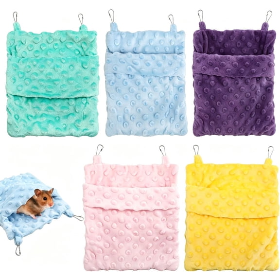 5-Piece Sugar Glider Bonding Pouch, Polyester Small Animal Sleeping Bag with Adjustable Strap for Hamster Rat Chinchilla Hedgehog Travel Cage