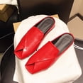 thumbnail image 4 of PiGOGI Women's Peep Toe Mules Cut Out Low Heel Non-Slip Comfortable Slide Sandals Summer Red 5.5, 4 of 6
