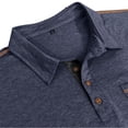 thumbnail image 5 of Havenx Short Sleeve Polo Shirt for Mens Collared Buttons Shirt Polos with Pocket Solid Color T Shirts Spring Summer Stylish Workout Soft Golf Tee,Dark Blue XL, 5 of 6