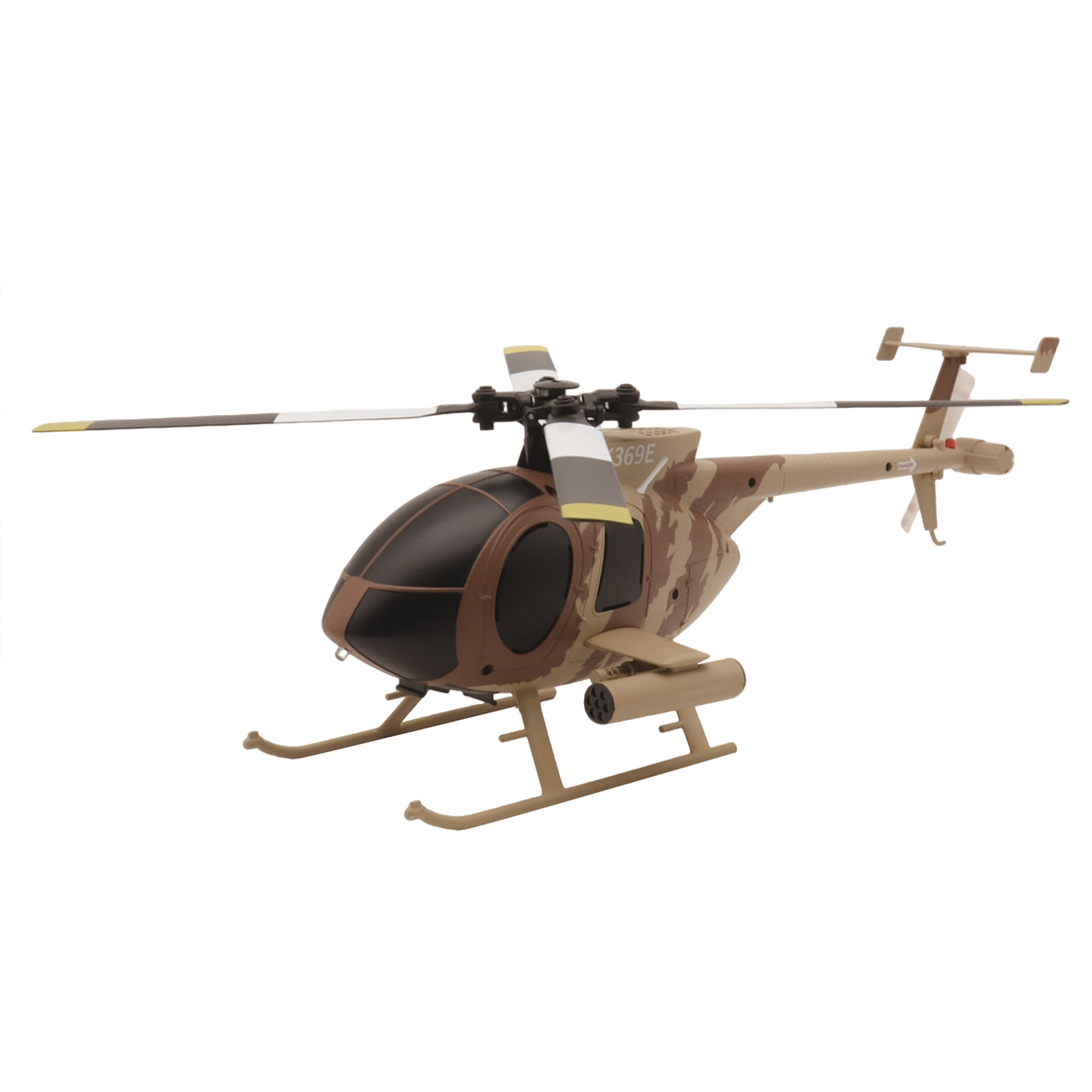 RC ERA C184 MD500 RC Helicopter, 2.4G 4CH Brushless RC Helicopter with Optical Positioning, 6-Axis Groy Military Aircraft Model for Adults - 3 Battery