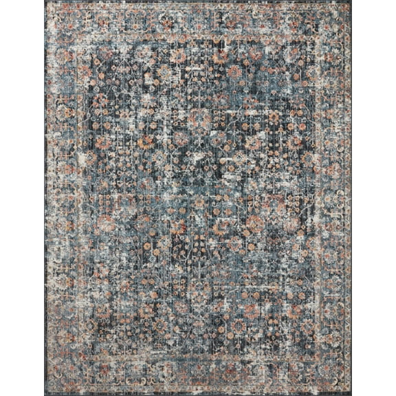 Loloi Cassandra Collection CSN-05 Blue / Multi Oriental Area Rug 18" x 18" Sample