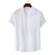 thumbnail image 5 of Camisa informal de lino con cuello cubano y botones para hombre: corte holgado, tejido transpirable para el verano/el trabajo, talla real, lavable a máquina., 5 of 5