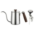 thumbnail image 1 of Tetera de goteo de 600 ml de acero inoxidable con cuello de cisne y boquilla estrecha Plata, 1 of 8