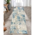 thumbnail image 5 of Moynesa 2'x6' Modern Abstract Blue Bathroom Runner Rug,Washable Long Hallway Rug Runner, Soft Non Slip Blue Floor Accent Carpet Runner for Entryway Kitchen Laundry Room Doorway Bedroom, 5 of 7
