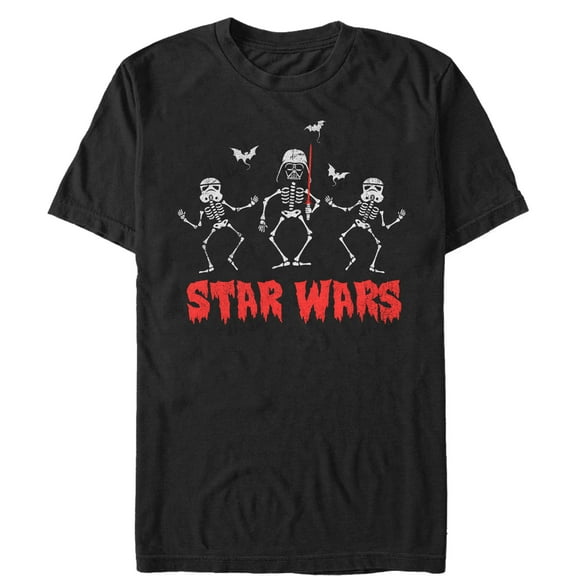 Men's Star Wars Halloween Vader Skeletons Graphic Tee Black 3X Large