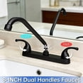 thumbnail image 6 of RV Camper Kitchen Sink Faucet, 8 Inch Centerset 2 Handles Design, High Arc 360° Swivel Spout, Compatible with 8in 2/3 Holes Sinks for Motorhomes, Travel Trailers & Mobile Kitchens, 6 of 10