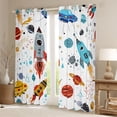 thumbnail image 2 of Feelyou Rocket Planet Boy Black Out Curtains, Spaceship Curtains Pack of 2 (42x63 Each), 2 of 6