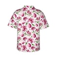 thumbnail image 4 of Xecao Lilies Flowers print Hawaiian shirt - a stylish short-sleeve button-down for men, perfect for casual beach and tropical outings., 4 of 9