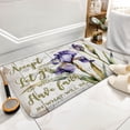 thumbnail image 5 of Flower Purple Iris - Accept What Is Let's Go Of What Was Have Faith In What Will Be Pattern Bath Mat,Plush Bathroom Decor Mat with Non Slip Backing,Bath Rugs for Bathroom 20"x32", 5 of 7
