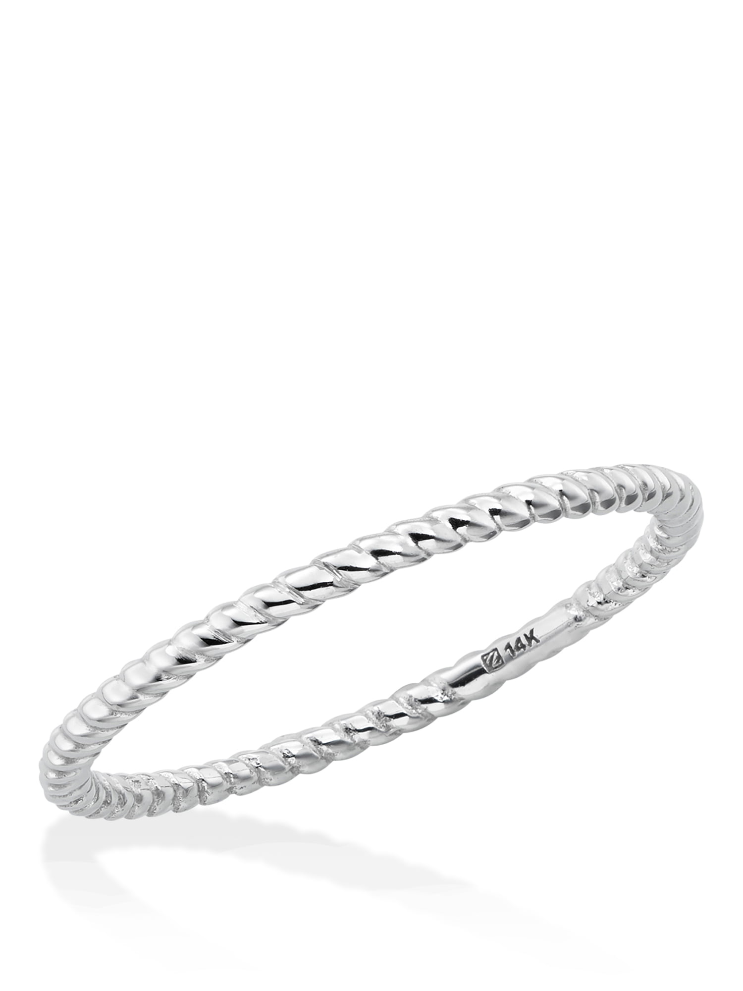 Details about  / 14K White Gold Twisted knuckle Band Ring