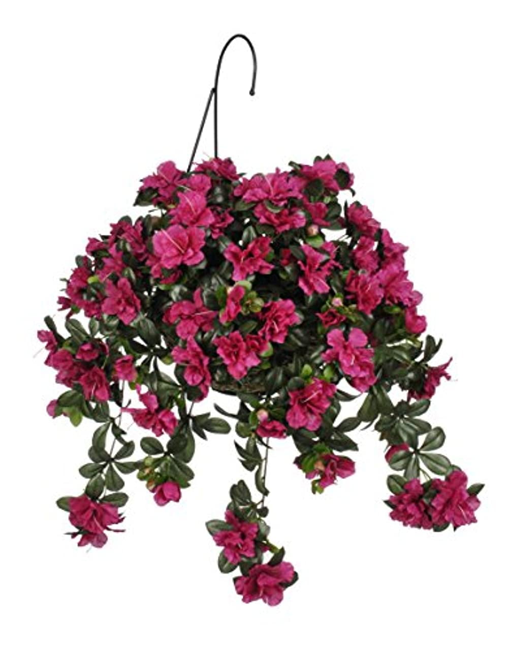 House of Silk Flowers Artificial Azalea Hanging Basket Fuchsia Violet