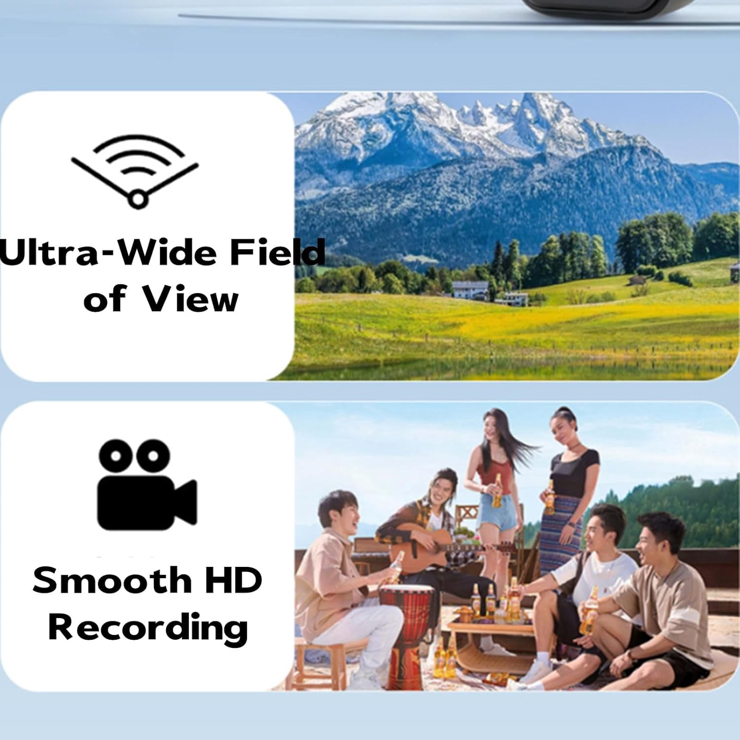 1080P 2-in-1 Sports Video & Audio Recorder, Portable Clip-On Wearable Camera with Night Vision, Mini Body Camera for Outdoor Sports, Cycling