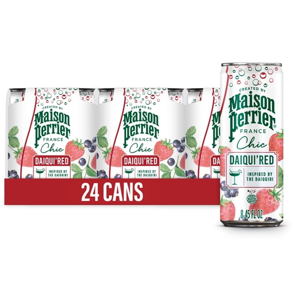 Maison Perrier Chic Mocktails, Daiqui'Red Strawberry and Red Fruits Inspired Non-Alcoholic Cocktail Mixers, 24 Pack