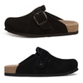 thumbnail image 6 of Comwarm Genuine Suede Clogs for Women, Memory Foam Cork Footbed Potato Slip on Leather Shoes, Black, 6 of 7