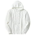 thumbnail image 2 of Mens Hoodies Cable Knit Solid Color Sweatshirts White Hoodie Spring Fall Long Sleeve Tops Casual Hooded Wool Pullovers with Pockets Sweaters Active Wear Hoody Men's Clothes 2025, 2 of 7