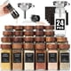 thumbnail image 1 of Juego de tarros de especias Yangbaga de vidrio de 120 ml con tapa de madera, 24 unidades con etiquetas, 1 of 9