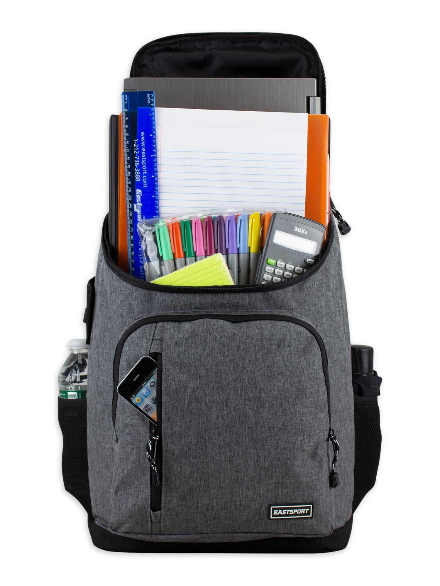 Eastsport Unisex Legend Laptop Backpack, Dark Gray