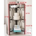 thumbnail image 4 of Leeds Pewter Metal 3 Tier Freestanding Corner Bathroom Shelving Rack, 4 of 5