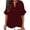 Wine, variant on Edvintorg Summer Shirts for Women Cotton Linen V Neck Short Ruffle Sleeve Loose Casual Tops Womens Blouses Women Clothing Army Green L