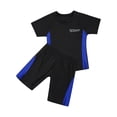 thumbnail image 3 of inlzdz Rash Guard T-Shirt and Swim Trunks Outfit for Kids Swimming Training Swimwear Quick Dry Royal Blue M, 3 of 7