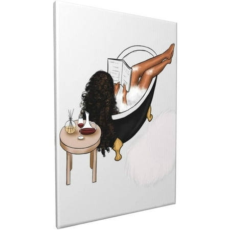 African American Woman Wall Art For Bathroom Long Hair In Bathtub Canvas Print Abstract Red Wine Pictures Modern Black And White Artwork Home Decoration Framed Easy To Hang - Red And Black Bathroom Wall Art African American Woman Wall Art For Bathroom Long Hair In Bathtub Canvas Print Abstract Red Wine Pictures Modern Black And White Artwork Home Decoration Framed Easy To Hang - Red And Black Bathroom Wall Art