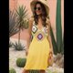 thumbnail image 5 of Vestidos de Verano para Mujer, Estilo Bohemio, Playeros, Sin Mangas, Vintage, Florales, Fluidos, con Tirantes. Amarillo Talla Única, 5 of 8
