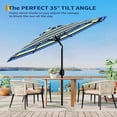 thumbnail image 4 of EastVita 9Ft Patio Umbrella - 8 Sturdy Ribs Outdoor Table Umbrella with Crank Lift Push Button Tilt, 4 of 6