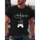 thumbnail image 1 of Playera Para Hombre - T-shirtMen's Game Controller And Heartbeat Print T-shirt, Crew Neck And Short Sleeve Tee, Casual And Stylish Leisure Tops For Summer Street And Daily Wear Tee For Adult, Men, W, 1 of 7
