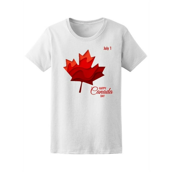 Cool Maple Leaf Happy Canada Day T-Shirt Women -Image by Shutterstock, Female x-Large