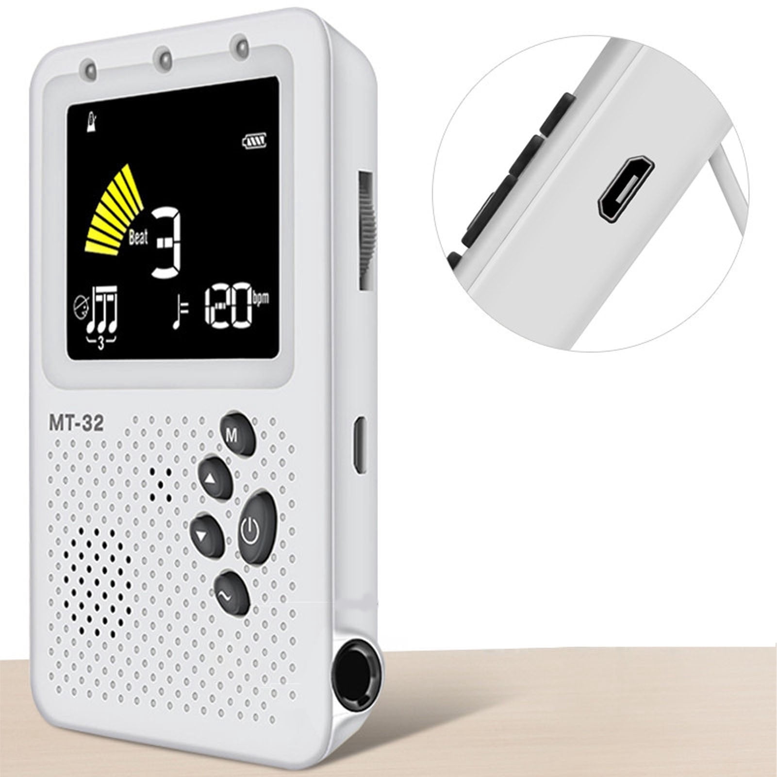BIMZUC Automatic Metronome Tuner LCD Color Screen 3 in 1 Musical Instrument Tuning Tool Universal for Guitar Bass Violin Ukulele with Built-in Battery