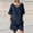 Navy, variant on Sakmal Women Cotton Linen Shorts Sets High Waisted Wide Leg 2 Piece Outfits Beige Stretchy Solid Womens Shorts with Pockets